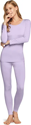 Miniatura 7 de TSLA Conjunto de ropa interior térmica para mujer, vellón suave, pantalones largos, primera capa cálida para invierno, parte superior e inferior