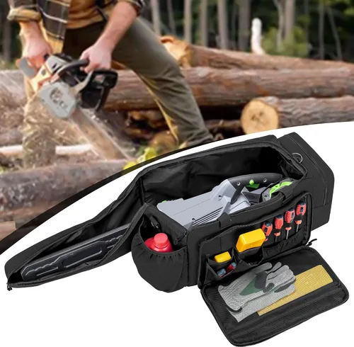 Miniatura 7 de samdew Funda de transporte para motosierra, bolsa de almacenamiento acolchada para motosierra compatible con motosierra eléctrica EGO de 14, 16 y 18