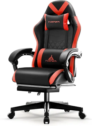 Miniatura 8 de Silla para Videojuegos, Silla de Oficina Ergonómica con Masaje, Asiento de Computadora con Reposapiés, Cojín de Muelles de Bolsillo, Silla