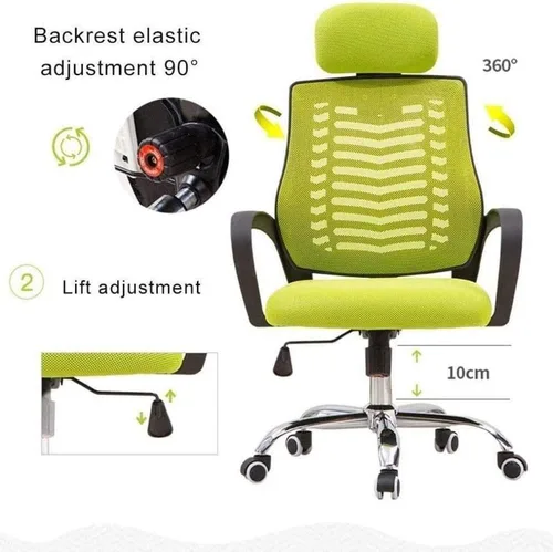 Miniatura 4 de Silla ergonómica de oficina, silla de malla con malla elástica, cojín transpirable, ajuste multifunción