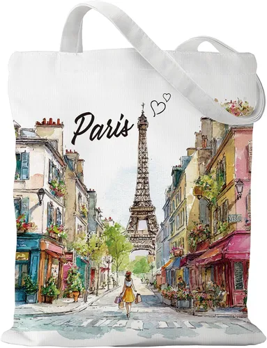 Miniatura 12 de Bolsa de algodón para mujer, regalos de recuerdos, bolsas de tela reutilizables, regalos de diseño artístico de acuarela