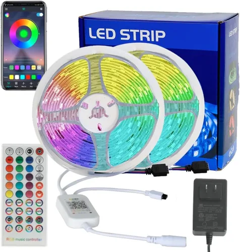 Miniatura 11 de KUMQUAT Tira de luces LED RGB retroiluminación para TV, 5 V, USB, multicolor, tiras de luz LED de 6.56 pies/6.6 ft, kit de tira que cambia