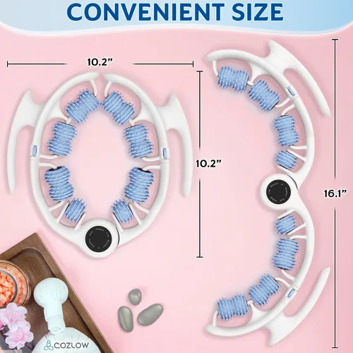 Miniatura 4 de COZLOW Rodillo de masaje para celulitis - Azul - Masajeador anticelulítico con asas de rodillo desmontables para muslos, piernas y glúteos