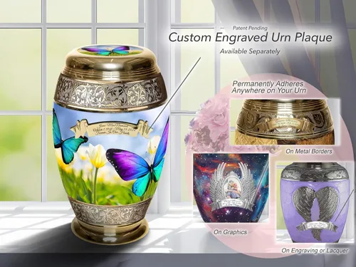Miniatura 6 de Urna de cremación de mariposa salvaje para cenizas para mujeres, urnas de cremación bellamente hechas a mano y personalizadas para cenizas humanas