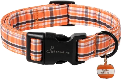 Miniatura 31 de Aring Pet Collar de algodón, ligero y ajustable, con hebilla de liberación rápida, para perros pequeños, medianos y grandes, otoño, hoja de arce