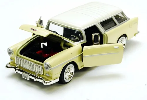 Miniatura 2 de 1955 Chevy Bel Air Nomad, amarillo - Motormax 73248 - Coche de juguete a escala 1/24 de Motor Max