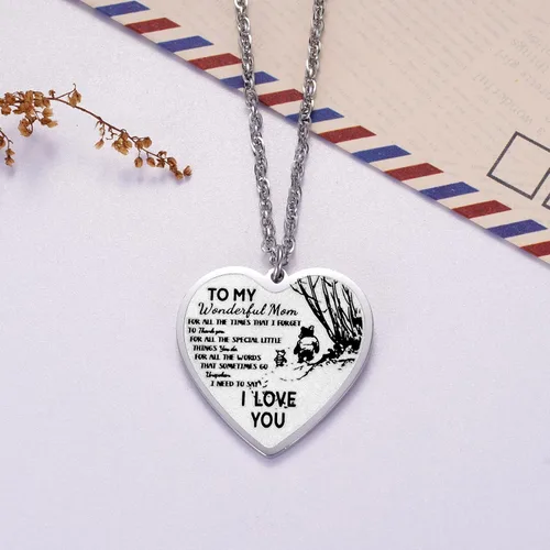 Miniatura 4 de Ralukiia Llavero con collar de texto en inglés To My Wonderful Mom, regalos para mamá de hijo o hija, regalo de cumpleaños para mamá de hijo, regalo
