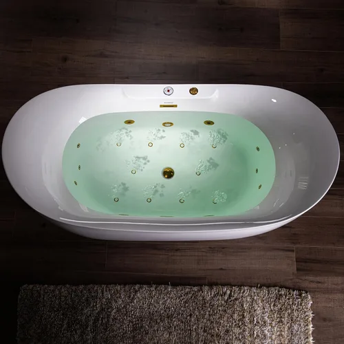 Miniatura 9 de WOODBRIDGE Bañera combinada de hidromasaje y baño de aire calentado de remojo de 72" x 35-3/8" con soplador de aire de velocidad ajustable y panel