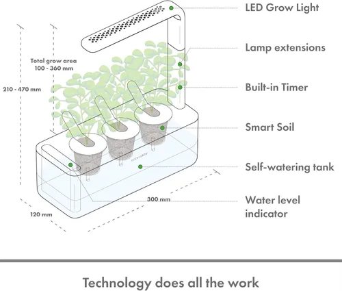 Miniatura 3 de Click & Grow Smart Garden 3 - Kit de jardinería para interiores (incluye cápsulas de albahaca)