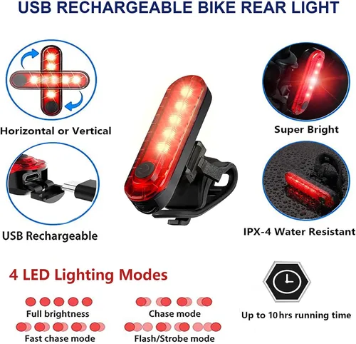 Miniatura 7 de Kit de herramientas de reparación de bicicletas con mini bomba de bicicleta, bolsa de sillín de bicicleta con luz trasera, multiherramienta