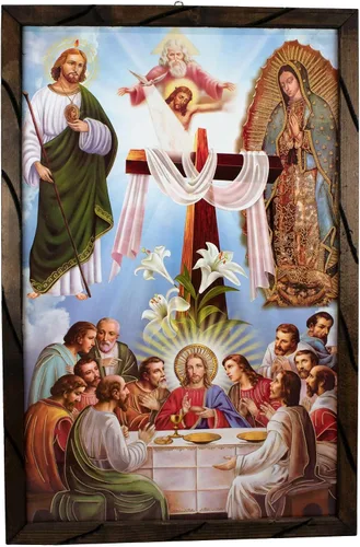Miniatura 2 de Mrcjsales: Pascua; Última cena, Guadalupe, San Judas, Jesús, en marco rústico, pintura al óleo, 24 x 36 pulgadas, 13 x 18 pulgadas, 10 x 12
