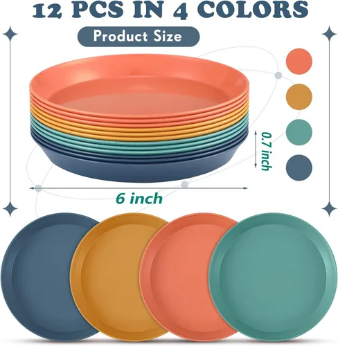 Miniatura 2 de Gerrii Tazón redondo de 12 piezas para aliviar la fatiga de la barba, plato de comida para gatos poco profundo de 6 pulgadas, cuencos de Vintage