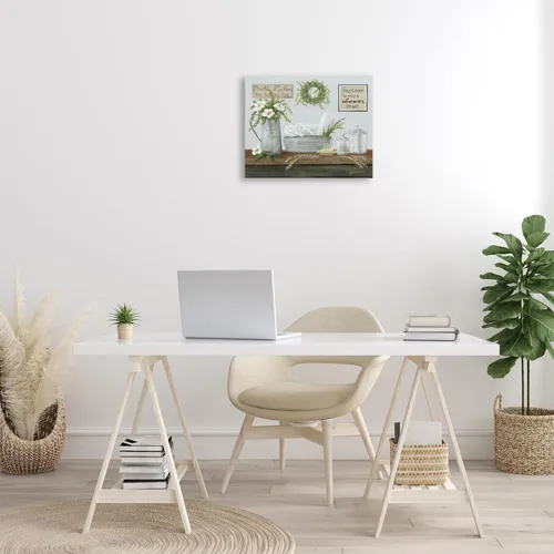 Miniatura 3 de Stupell Industries Pam Britton - Frases motivacionales para mostrador de baño de granja, arte en lienzo, 20 x 16 pulgadas, fácil de colgar