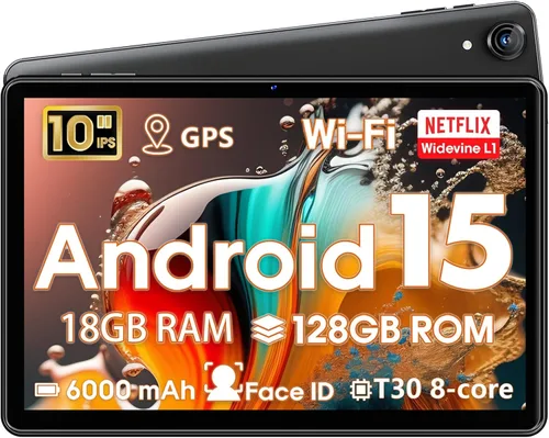 Tablet Android 15, tabletas de 10 pulgadas, 18 GB+128 GB, expansión de 1 TB, tableta Octa-Core compatible con L1 Widevine con WiFi 5, BT5.2,