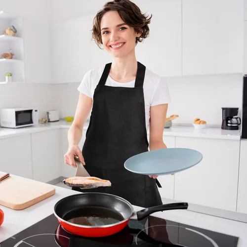 Miniatura 5 de JaGely 36 delantales lisos con 2 bolsillos, unisex, para mujeres y hombres, delantal lavable para cocina, cocina, pintura, manualidades, barbacoa
