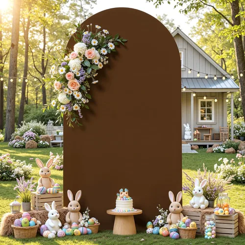 Miniatura 12 de Cubierta de Fondo de Arco Negro, Cubierta de Arco Ajustada de Spandex de 6 Pies para Arco de Boda Chiara Elástica de Arco de Fondo Redonda