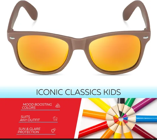 Miniatura 142 de Retro Rewind Lentes de sol para niños y niñas de 3 a 12 años, inastillables, UV400, lentes de sol para niños pequeños