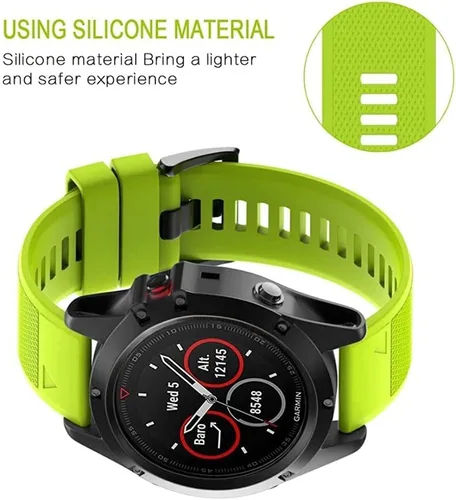 Miniatura 3 de Correa de 0.866 in compatible con Garmin Fenix 7, Fenix 6, Fenix 6 Pro, Fenix 5, Fenix 5 Plus, Approach S60 S62, Forerunner 935 945, pulsera de Verde
