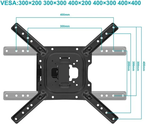 Miniatura 2 de Monoprice Soporte de pared para TV de movimiento completo comercial para televisores de 24" a 55" de hasta 77 libras, Max VESA 400x400, certificado