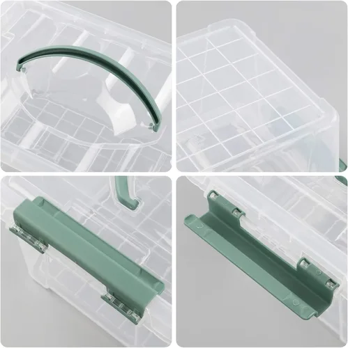 Miniatura 3 de Paquete de 4 cajas de almacenamiento transparentes de 6 cuartos de galón, contenedores de plástico con tapas