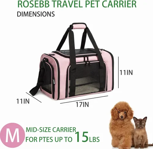 Miniatura 3 de Transportador de gatos para perros y mascotas, bolsas para gatos pequeños y medianos, perros y cachorros de 15 libras, de lado suave, aprobado por