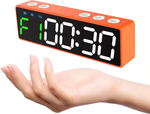 Miniatura 10 de Mini reloj portátil con temporizador de gimnasio, pantalla digital LED grande, imán potente, batería potente, cuenta arriba/abajo, cronómetro