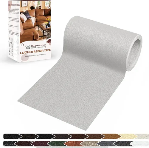 Miniatura 75 de KING MOUNTAIN Cinta de reparación de cuero, 16 x 60 pulgadas, gris, autoadhesiva, impermeable, ecológica