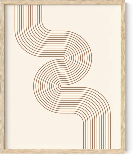 Miniatura 61 de HAUS AND HUES Impresión artística neutra para pared, decoración bohemia de mediados de siglo, arte lineal y diseño geométrico, semicírculo negro