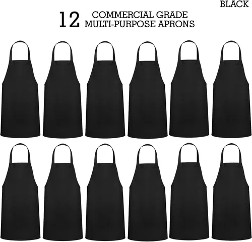 Miniatura 4 de GREEN LIFESTYLE Paquete de 12 delantales profesionales de chef – Delantales para asar para hombres, delantales impermeables de cocina para barbacoa