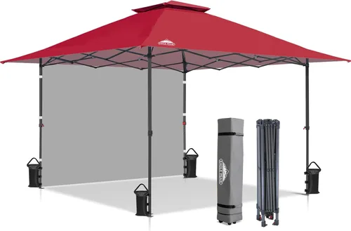 Miniatura 10 de Eagle Peak Tienda de campaña desplegable de 13 x 13 pies con una pared, toldo instantáneo fácil de montar, refugio plegable con una cortina