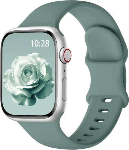 Miniatura 9 de Correa de silicona deportiva compatible con bandas de Apple Watch de 38mm 40mm 41mm 42mm 44mm 45mm 46mm 49mm para mujeres y hombres, correa