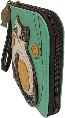 Miniatura 4 de CHALA Bolsos - Cartera con cremallera alrededor, pulsera, 8 ranuras para tarjetas de crédito, monedero resistente para mujer