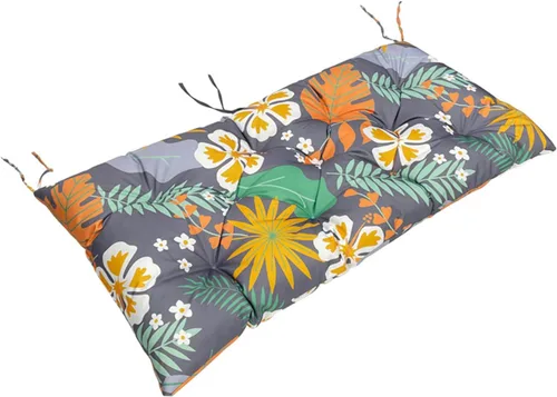 Miniatura 13 de Cojín de banco para exteriores, color negro, antideslizante, para muebles de exterior, almohadillas gruesas para sillas de patio de 40 pulgadas