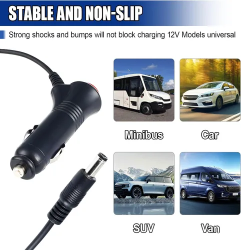 Miniatura 4 de DC 0.217 x 0.083 in Cargador de coche Cable de fuente de alimentación, 12V-24V 4.9FT Adaptador de enchufe de encendedor de cigarrillos de coche
