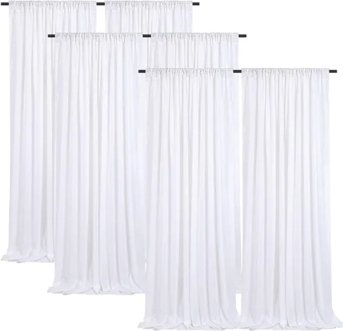 Miniatura 64 de Cortinas con lentejuelas doradas, 2 unidades de 2 x 8 pies, con brillantina, telón de fondo para bodas Rojo