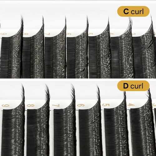 Miniatura 7 de YY - Extensiones de pestañas Y, rizo D, 0.003 in, 0.315-0.591 in, bandeja mixta, extensiones de pestañas con volumen, fácil aplicación en abanico