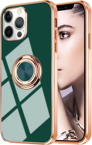 Miniatura 99 de Compatible con iPhone 11 Kickstand, anillo de rotación de 360 grados integrado con borde de oro rosa brillante que funciona con soporte magnético