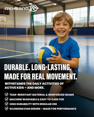 Miniatura 7 de Rehband Rodilleras para niños, 1 par, protectores de rodilla para voleibol, cómodas y de alta protección, rodilleras infantiles para deportes