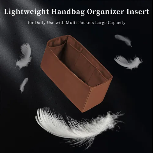 Miniatura 5 de Organizador de bolso para Onthego, inserto de bolsa sedoso, moldeador de bolso ligero para mujer, múltiples bolsillos de material satinado, uso