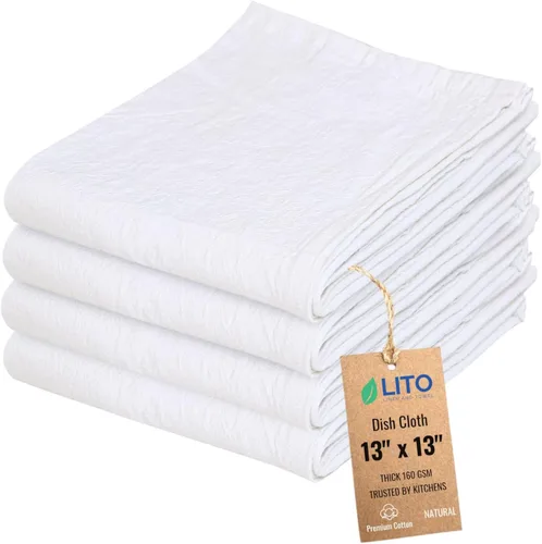 Miniatura 18 de Toallas de saco de harina Toalla de té para manualidades, plato de cocina, toalla de algodón en blanco para bordado, funda de lino para hornear
