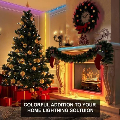 Miniatura 7 de WBM Smart Tira de luces LED RGB, IP65 impermeable de 16.4 pies de largo, compatible con Alexa, Google Home, control de aplicación para el hogar