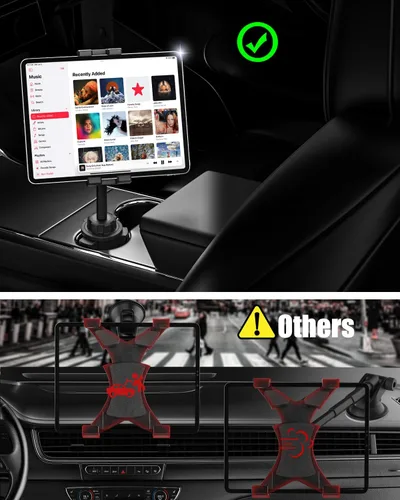 Miniatura 6 de Soporte para tablet para soporte de coche, brazo de metal, resistente, ajustable, para tableta, camión, accesorios para tabletas de 4 a 13 pulgadas