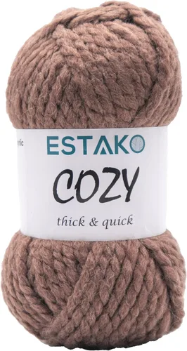 Miniatura 21 de Estako Cozy Thick & Quick Yarn - Hilo acogedor grueso y rápido, 20% lana, 80% acrílico, suave, súper voluminoso, peso #6, para tejer y hacer 50187