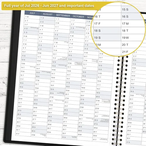 Miniatura 5 de Libro de citas/planificador 2026, libro de citas semanal 2026, enero 2026 a diciembre 2026, agenda diaria/por hora con pestañas, 15 minutos, 8.26 x