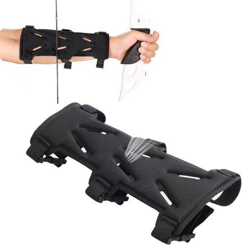 Protector de brazo de tiro con arco, protector de antebrazo ajustable de 9 pulgadas, protector de muñeca transpirable ventilado para jóvenes y