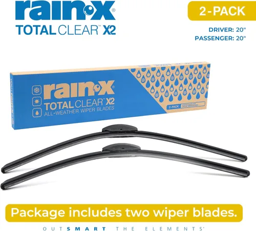 Miniatura 7 de Rain-X 810337 Total Clear Beam - Limpiaparabrisas de 20 pulgadas (x2) para todo tipo de clima, con escobilla de goma para limpieza suave