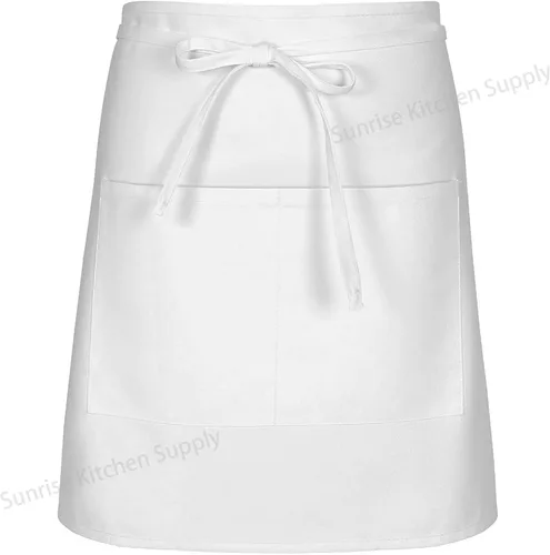 Miniatura 3 de SUNRISE Kitchen Supply White Half Bistro Delantal, 19" L Por 27" W