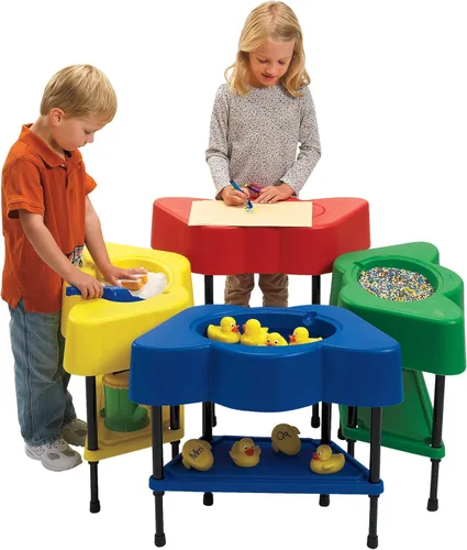Miniatura 6 de Children's Factory AFB5100PY - Mesa sensorial para niños pequeños con tapa, altura ajustable, arena y agua, equipo de juego para interiores