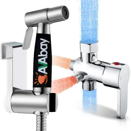 Miniatura 11 de Pulverizador de bidé de alta calidad – Pulverizador de chorro de mano para inodoro Presión de agua ajustable Pulverizador de acero inoxidable a