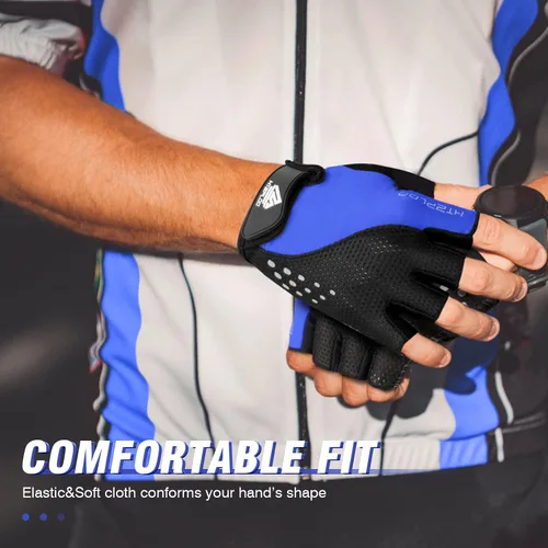 Miniatura 6 de Guantes de ciclismo para hombres y mujeres con almohadilla antideslizante que absorbe los golpes, peso ligero, ajuste agradable, guantes